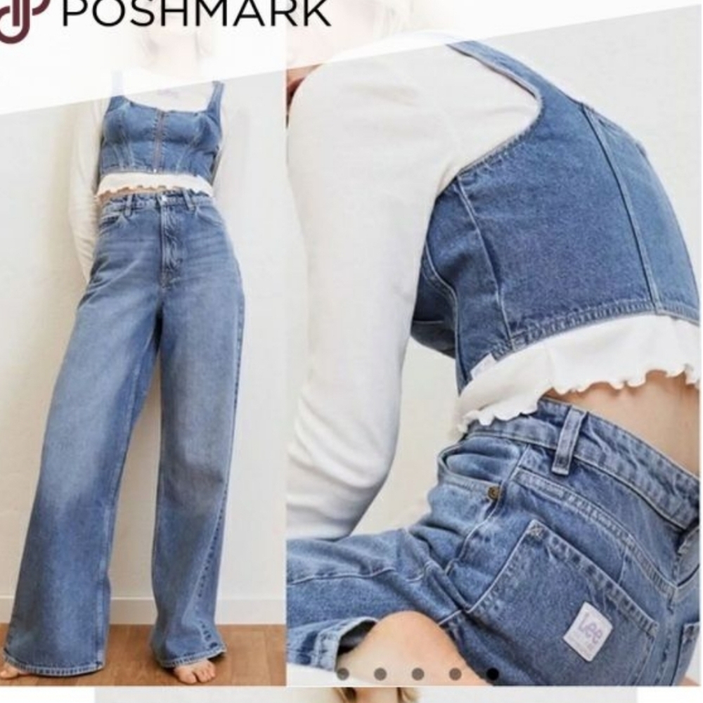 Lee x H&M Wide Leg High Rise Jeans size 2